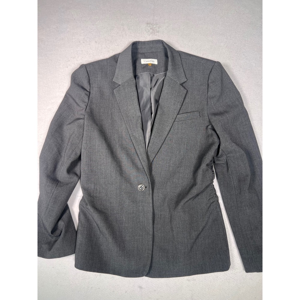 Calvin Klein Blazer Womens 12 Gray Excellent